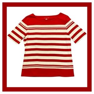 Women’s Tommy Hilfiger Red & White 3/4 Length Sleeve Sweater